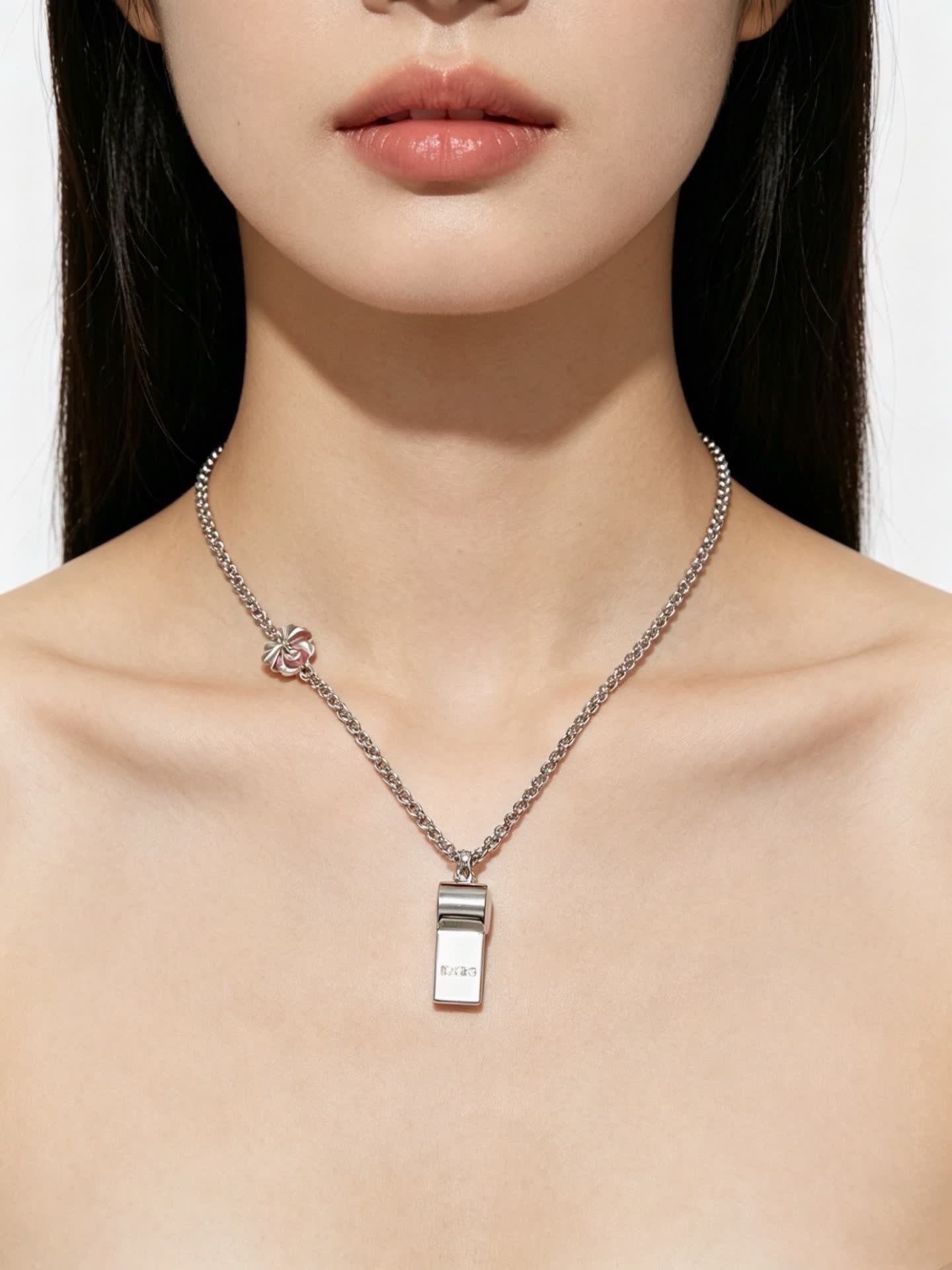 Tiffany & Co. Blue Enamel Tag Pendant Necklace